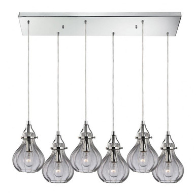 Danica 6 Light Small Rectangular Pendant by ELK Home - 46014/6RC