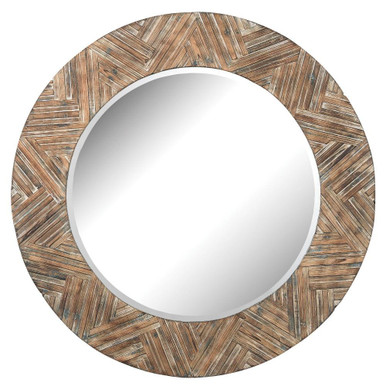 48 Inch Mirror and Wood Large Round Wood Mirror by ELK Home - 51-10162