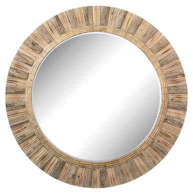 64 Inch Mirror and Wood Oversized Round Wood Mirror by ELK Home - 51-10163
