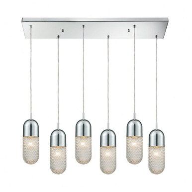 Capsula 6 Light Oversized Rectangular Pendant by ELK Home - 56661/6RC