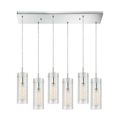 Swirl 6 Light Oversized Rectangular Pendant by ELK Home - 56595/6RC