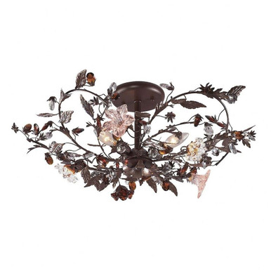 Cristallo Fiore 3 Light 27 Inch Wide Semi Flush Mount by ELK Home - 7046/3