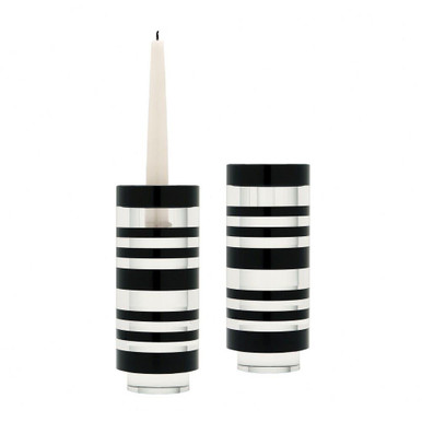 Tuxedo Crystal 7.5 Inch Small Candle Holder (Set of 2) by Elk Home - 980001/S2