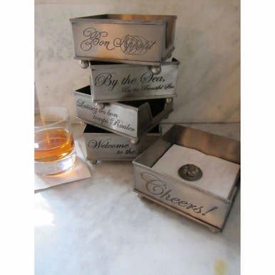 Welcome to the Lake 3 Inch Cocktail Napkin Holders by Elk Home - HOLD008