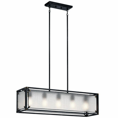 Steel 5 Light Linear Chandelier 10.75 Inch H By 10.5 Inch W by Kichler - 44333dbk