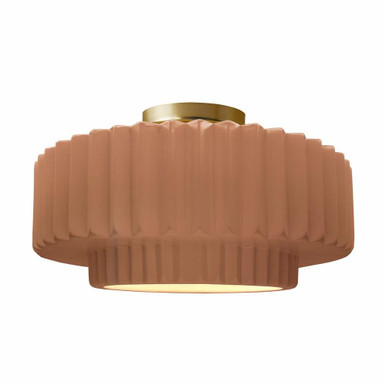 Radiance - 10W 1 LED Large Tier Pleated Semi-Flush Mount-8 Inches Tall and 16.5 Inches Wide - CER-6375-LED1