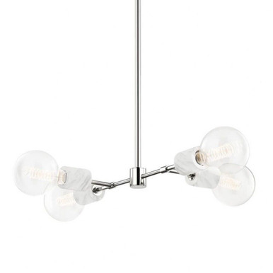 Asime 4 Light Chandelier 9.25 Inches Tall and 24.5 Inches Wide by Mitzi - H120704-PN