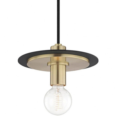 Milo 1 Light Pendant 7.75 Inches Tall and 9 Inches Wide by Mitzi - H137701S-AGB/BK