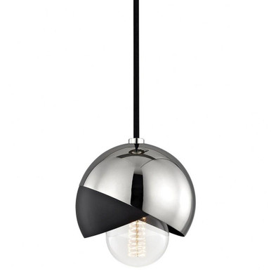 Emma 1 Light Pendant 6.75 Inches Tall and 6 Inches Wide by Mitzi - H168701-PN/BK