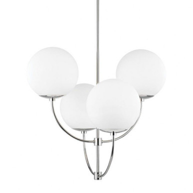 Carrie 4 Light Chandelier 27.5 Inches Tall and 29.75 Inches Wide by Mitzi - H160804-PN