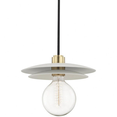 Milla 1 Light Pendant 8.75 Inches Tall and 10.25 Inches Wide by Mitzi - H175701L-AGB/WH