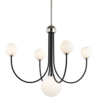 Coco - 5 Light Chandelier-24 Inches Tall and 29 Inches Wide - H234805-PN/BK