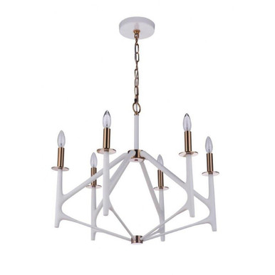 The Reserve 6 Light Chandelier 23.25 x 26.63 Inches Wide by Craftmade - 55526-MWWSB