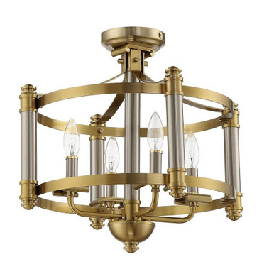 4 Light 18 Inch Wide Semi Flush Mount by Craftmade - 54854-BNKSB