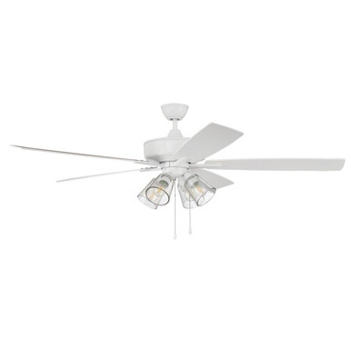 Super Pro 104 Series 60 Inch 5 Blade Ceiling Fan with Light by Craftmade - S104W5-60WWOK