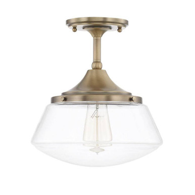 Schoolhouse 1 Light 10.5 Inch Wide Industrial Semi Flush Mount by Capital - 3533AD-134