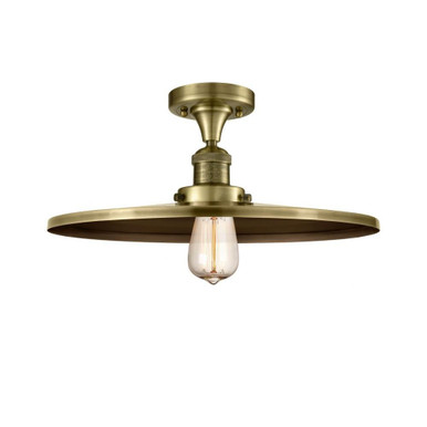 Appalachian 1 Light 16 Inch Wide Steel Semi Flush Mount by Innovations - 517-1CH-AB-MFR-AB-16