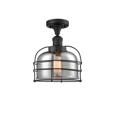 Bell Cage 1 Light Semi Flush Moun 11.5 x 8 Inch by Innovations  - 517-1CH-BK-G73-CE