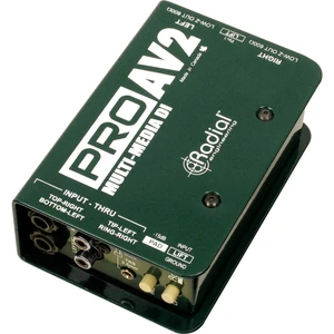 ProAV2 | Passive DI for AV,  2-channels with RCA, 3.5mm and XLR inputs