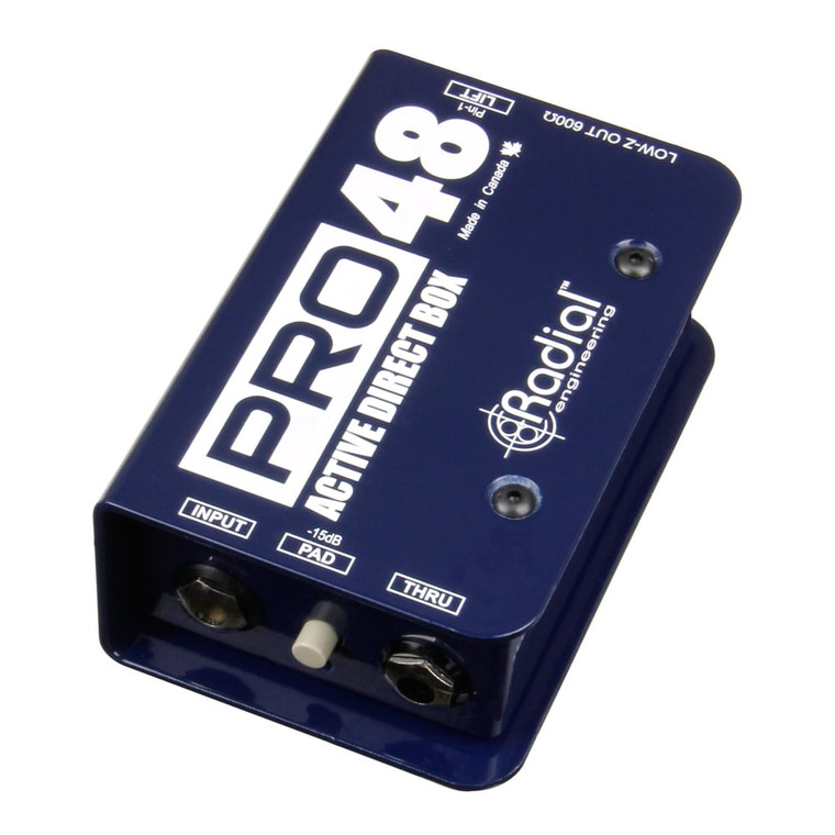 Pro48 | Active DI for acoustic guitar & bass, 48V phantom powered 