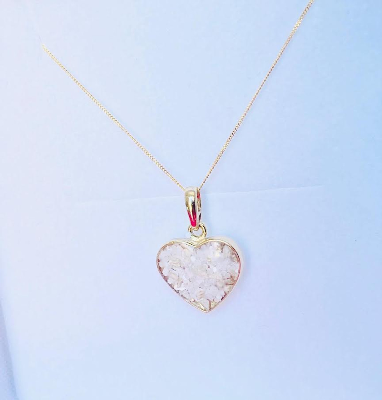 Renaissance Heart Solid 14k Gold Cremation Jewelry -Engravable