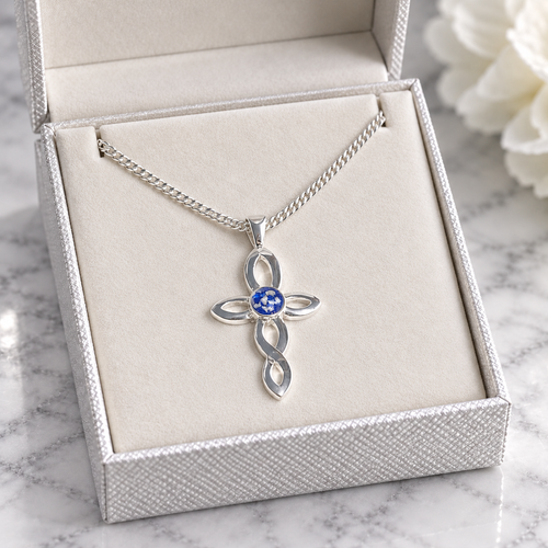 Liam Cremation Ashes Necklace | Sterling Silver Memorial Jewellery | Grief Gift