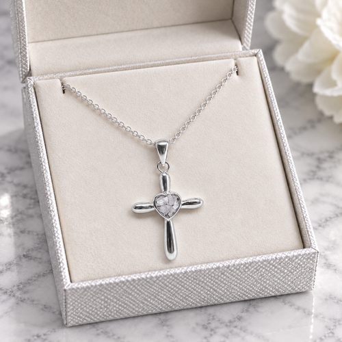 Bethany Cremation Ashes Necklace | Sterling Silver Keepsake | Memorial Jewellery