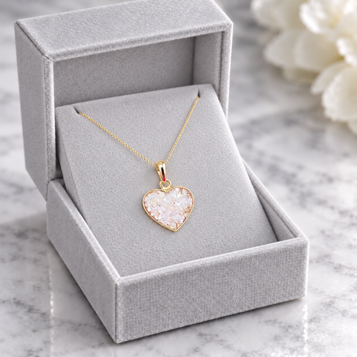 9ct Gold Margaret Cremation Ashes Necklace | Gold Memorial Jewellery