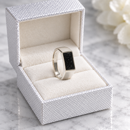 Matthew Signet Cremation  Ashes Gents Ring | Sterling Silver Keepsake Jewellery