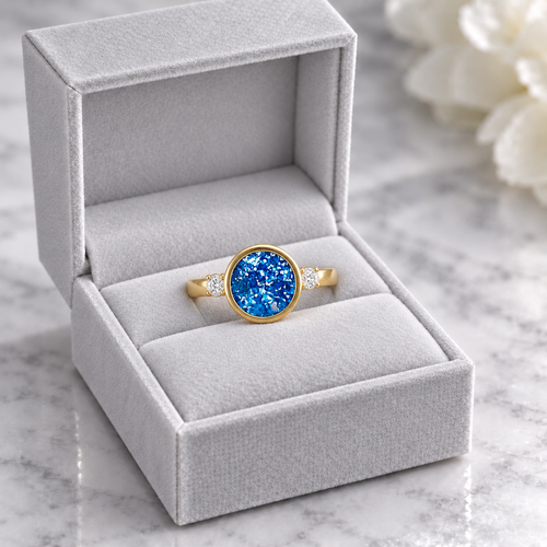 9ct Gold Hope Cremation Ashes Ring | Gold Memorial Jewellery