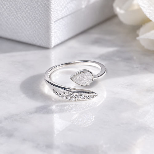Anna  Cremation Ashes Feather Ring | Sterling Silver  Memorial Jewellery