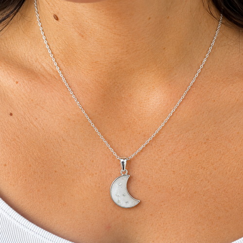 Moon Cremation Ashes Necklace | Memorial Jewellery | Sterling Silver
