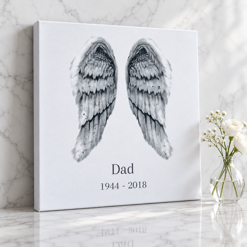 Angel Cremation Ashes Canvas| Personalised Memorial Canvas