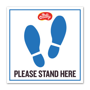 Please stand here square floor vinyl