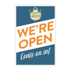 we're open sandwich board display we're open sandwich board display