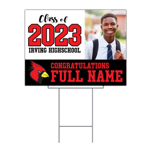 black and gold graduation yard sign - uv printed with wire frame black and gold graduation yard sign - uv printed with wire frame