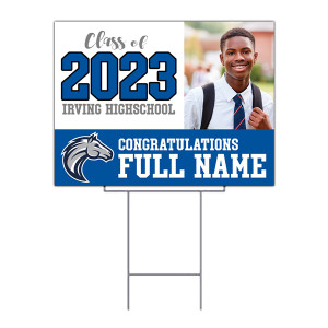 black and gold graduation yard sign - uv printed with wire frame black and gold graduation yard sign - uv printed with wire frame