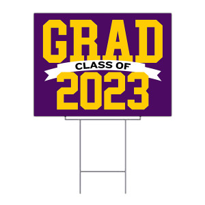 black and gold graduation yard sign - uv printed with wire frame black and gold graduation yard sign - uv printed with wire frame