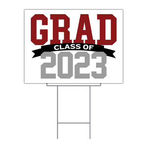 black and gold graduation yard sign - uv printed with wire frame black and gold graduation yard sign - uv printed with wire frame