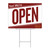 we're open yard sign - uv printed with wire frame we're open yard sign - uv printed with wire frame