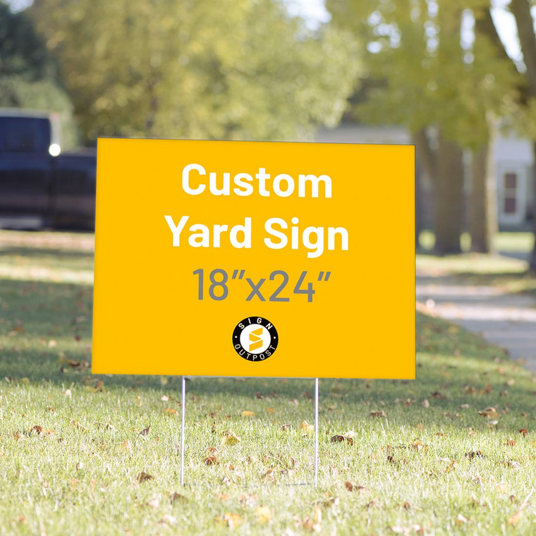 custom yard sign - uv printed with wire frame