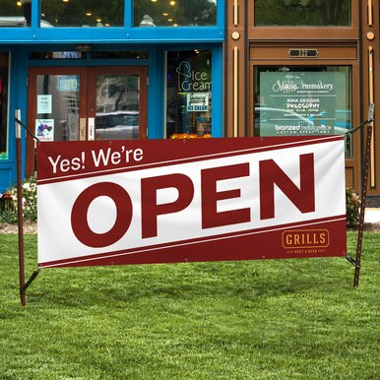 We're Open Vinyl Banner (VB-OPEN-004)