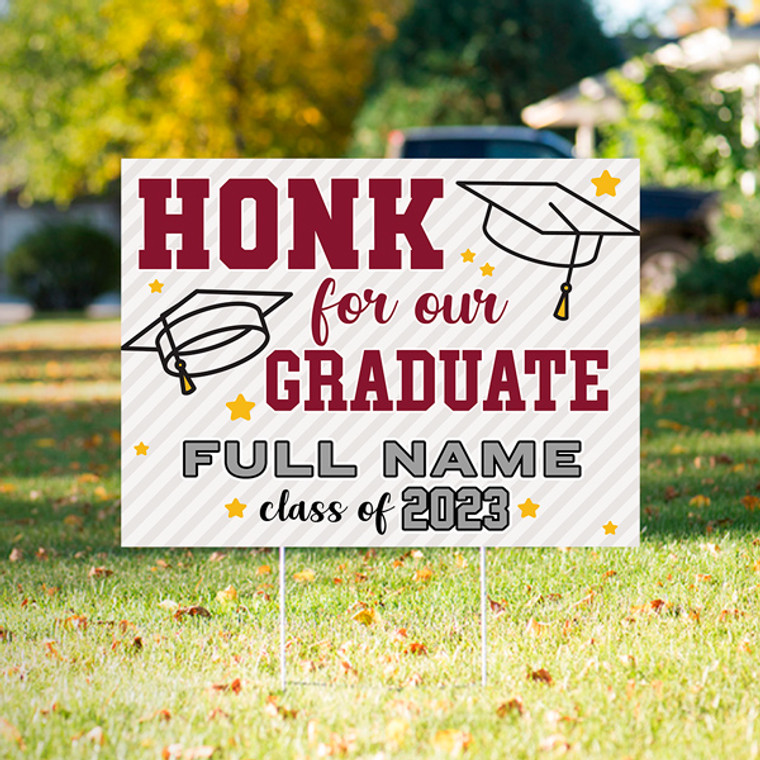 graduation yard sign - uv printed with wire frame