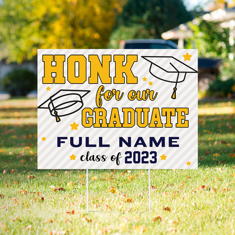 graduation yard sign - uv printed with wire frame