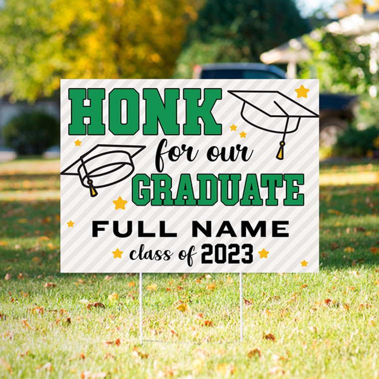 graduation yard sign - uv printed with wire frame