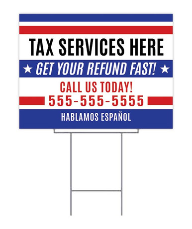 Tax Service Yard Sign (YS-TAX-001) - Sign Outpost