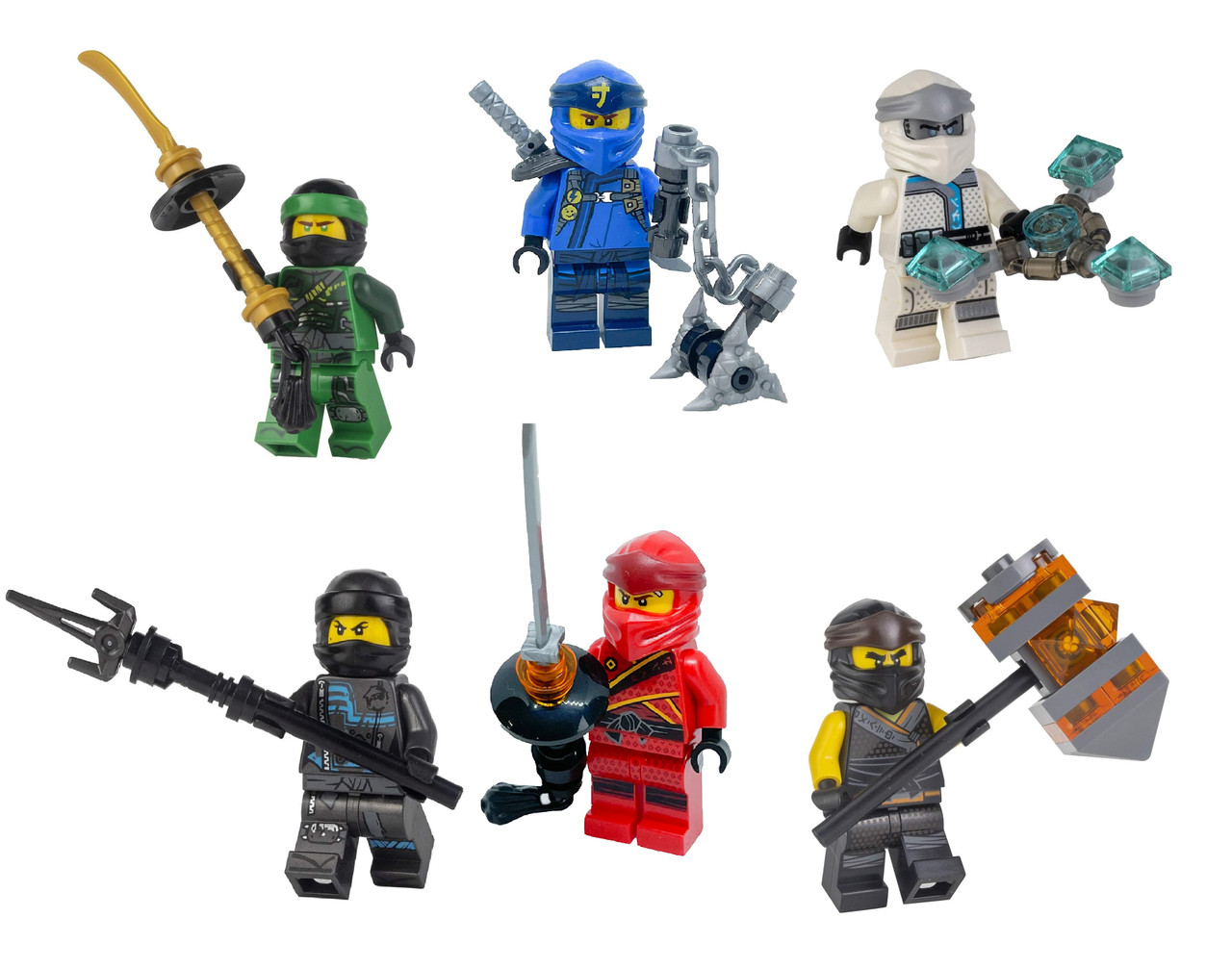 LEGO Ninjago Legacy Combo 6 Ninja Pack with weapons Lloyd Zane Jay Nya Cole Kai