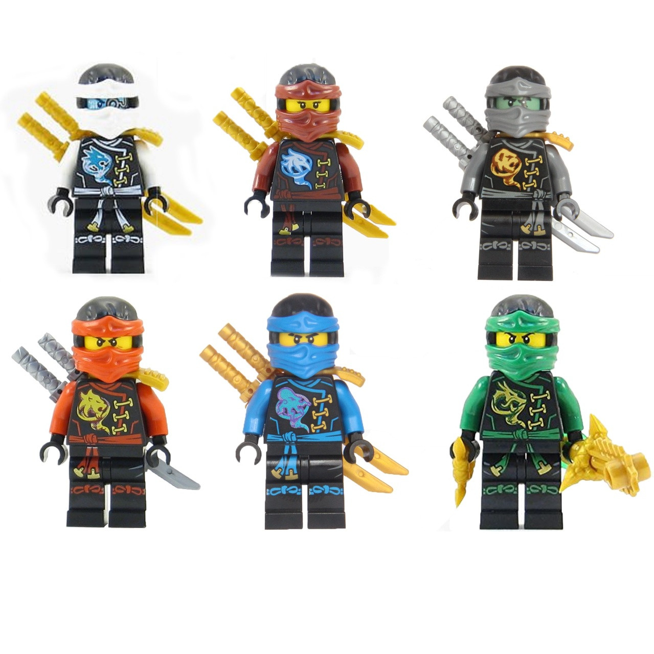 LEGO® Ninjago™ Ninja's set of 6 - Lloyd, Nya, Zane, Cole, Jay, Kai Skybound - Brick People