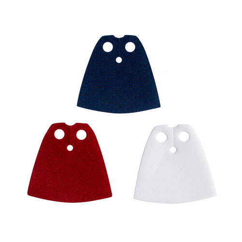 LEGO® Accessories: 3 Cape Lot (starched) Red, Dark Blue and White