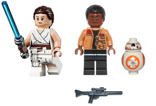 LEGO® Star Wars™ Minifig Lot - Jedi Rey White Robes, Finn and Bb8